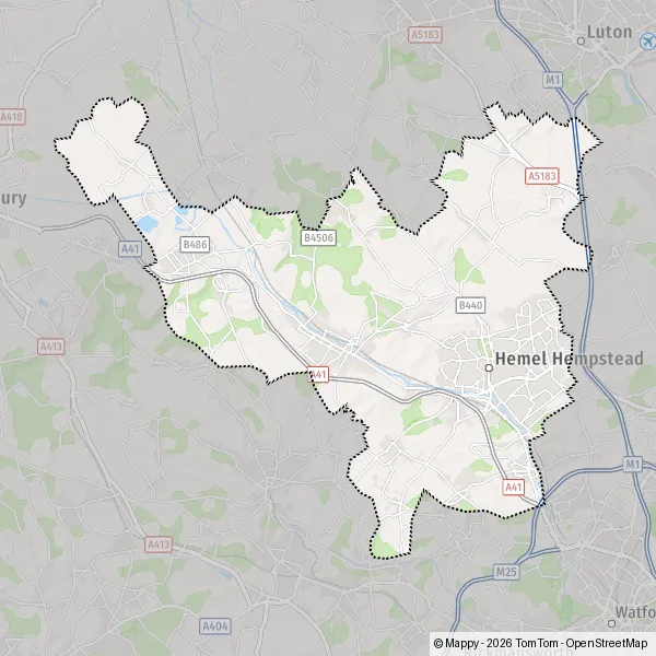 Map Dacorum: map of Dacorum (HP3 9) and practical information