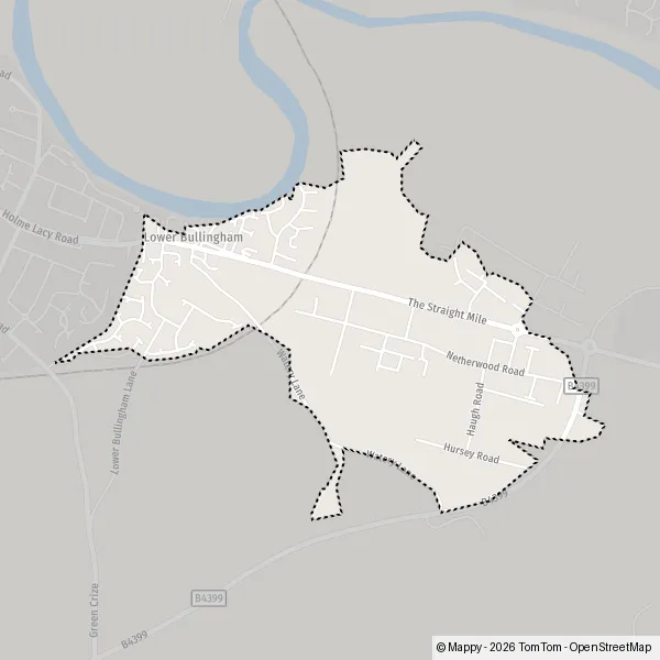 Map Lower Bullingham: map of Lower Bullingham, County of Herefordshire ...