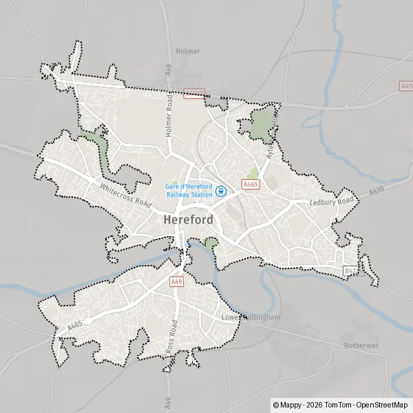 Map Ross-on-Wye: map of Ross-on-Wye (HR9 5) and practical information
