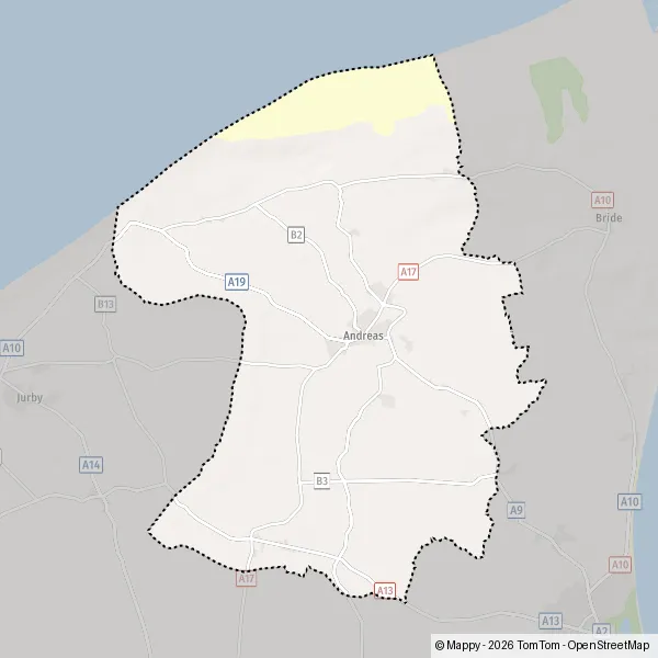 Map Andreas: map of Andreas (IM7 2) and practical information