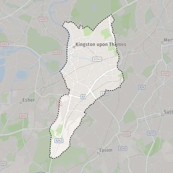 Map Kingston upon Thames: map of Kingston upon Thames (KT1 1) and ...