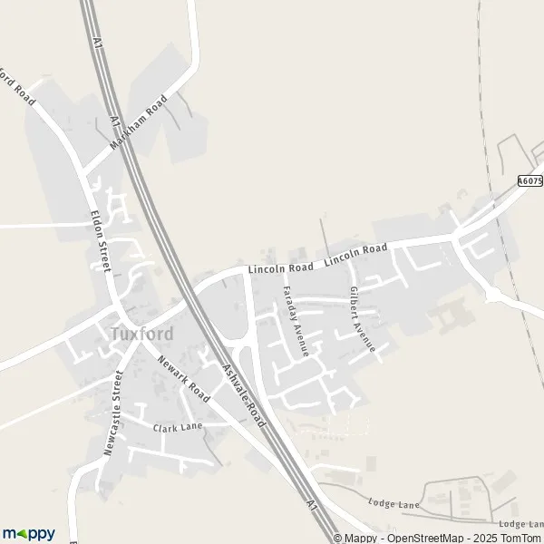 Map Tuxford map of Tuxford (NG22 0) and useful information