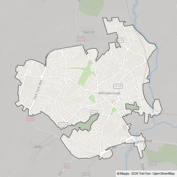Map Wellingborough: map of Wellingborough (NN29 7) and practical ...