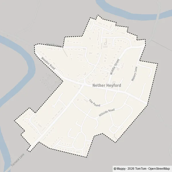 Map Nether Heyford: map of Nether Heyford, West Northamptonshire NN7 3 ...