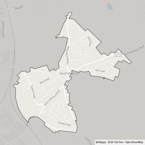 Map North Wingfield: map of North Wingfield, North East Derbyshire S42 ...