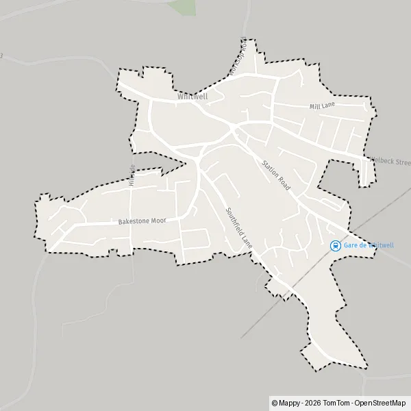 Map Whitwell: map of Whitwell (Railway Station), Bolsover S80 4UJ and ...