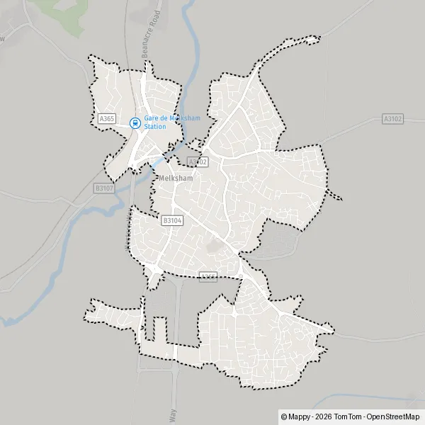 Map Melksham: map of Melksham, Wiltshire SN12 6 and practical information