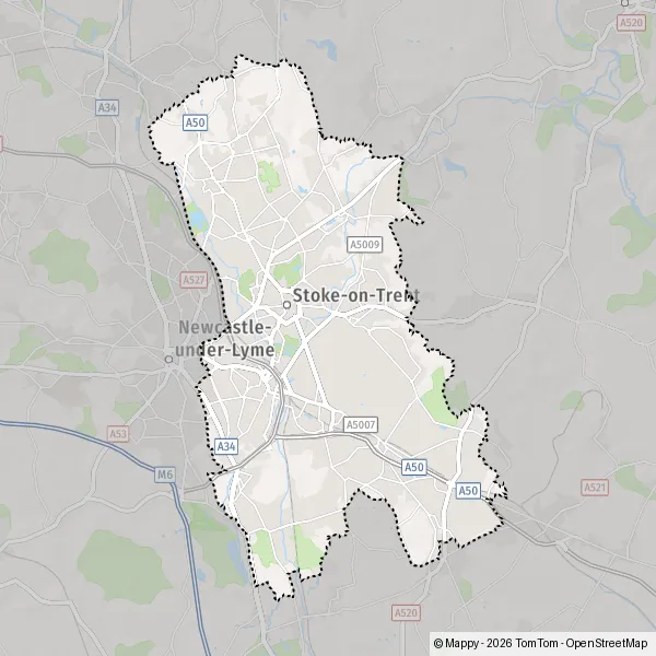 Map Stoke-on-Trent: map of Stoke-on-Trent (ST1 1) and practical information