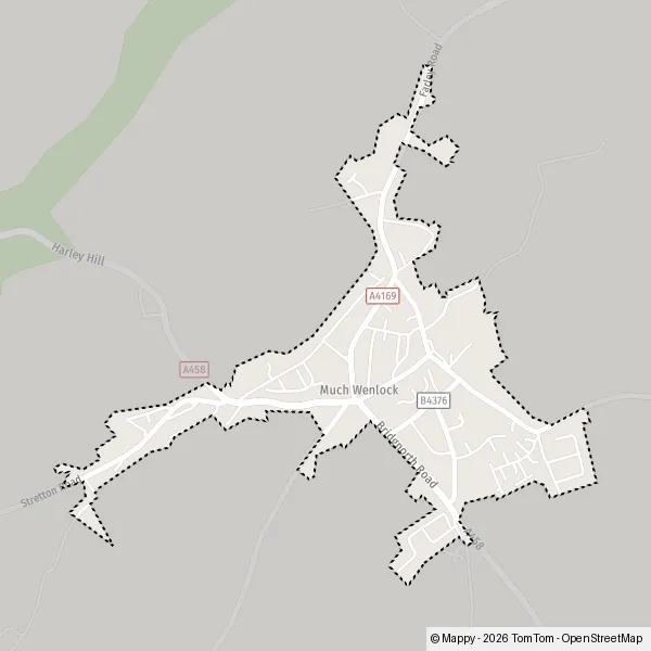 map-much-wenlock-map-of-much-wenlock-shropshire-tf13-6-and-practical