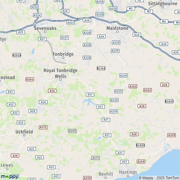 Map Tunbridge Wells: map of Tunbridge Wells (TN1 1) and practical ...