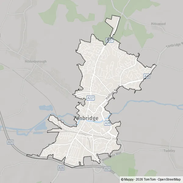 Map Tonbridge and Malling: map of Tonbridge and Malling (TN11 9) and ...