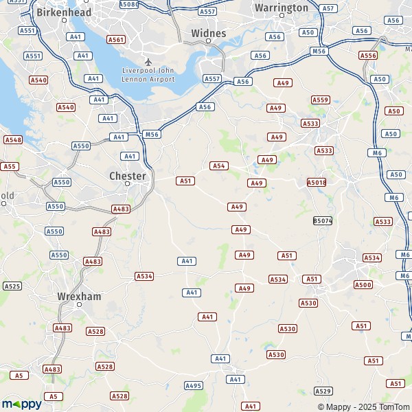 Map Cheshire West and Chester: map of Cheshire West and Chester (WA6 7 ...