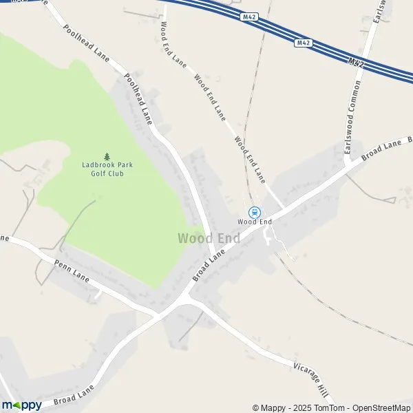 Map Wood End map of Wood End B94 - B94 5 Wood End