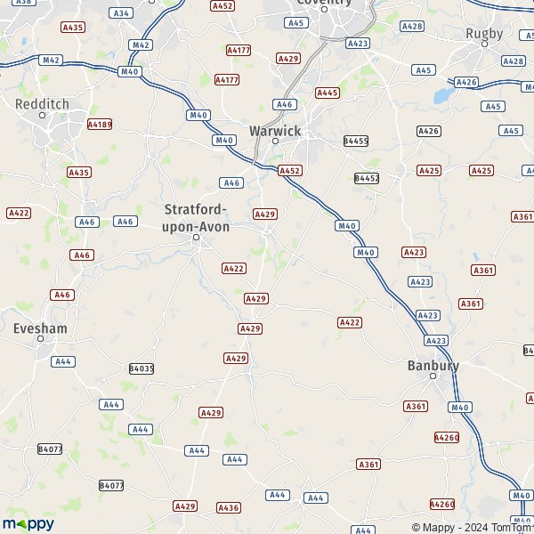 Map Stratford-Upon-Avon: map of Stratford-Upon-Avon (B94 5DP) and ...