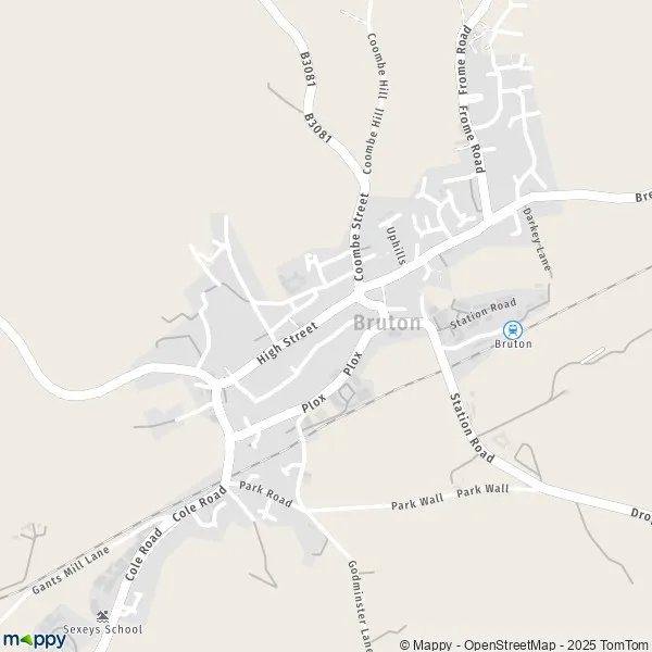 Map Bruton map of Bruton (BA10 0) and practical information