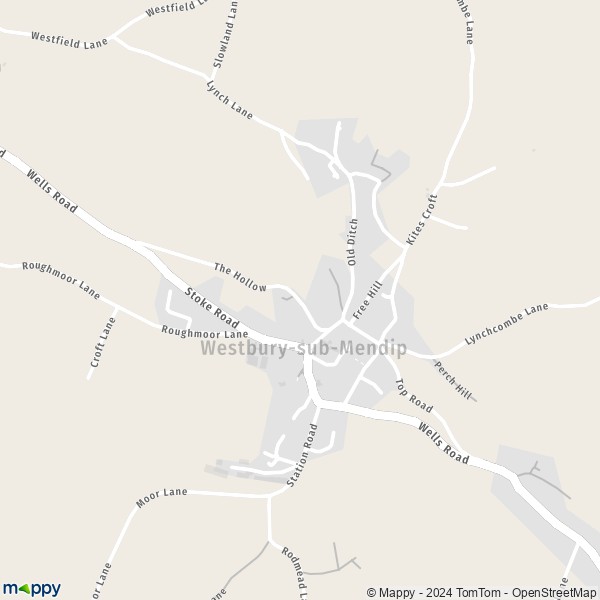 Map Westbury Sub Mendip Map Of Westbury Sub Mendip Ba5 1 And