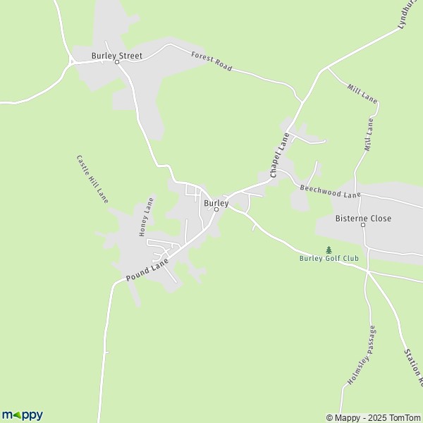 Map Burley: map of Burley (BH24 4) and practical information