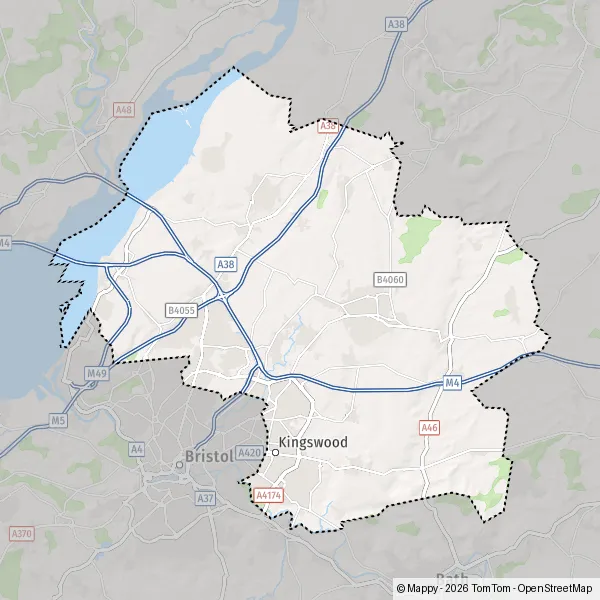 Map South Gloucestershire: map of South Gloucestershire (BS37 6) and ...