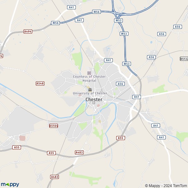 Map Cheshire West and Chester: map of Cheshire West and Chester (CH2 1 ...