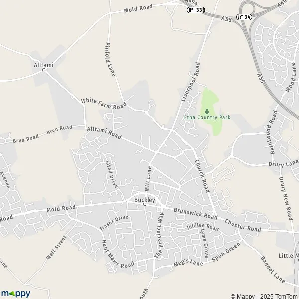 Map Buckley map of Buckley (CH7 3) and practical information