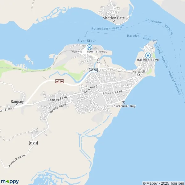 Map Harwich map of Harwich (CO12 3) and practical information