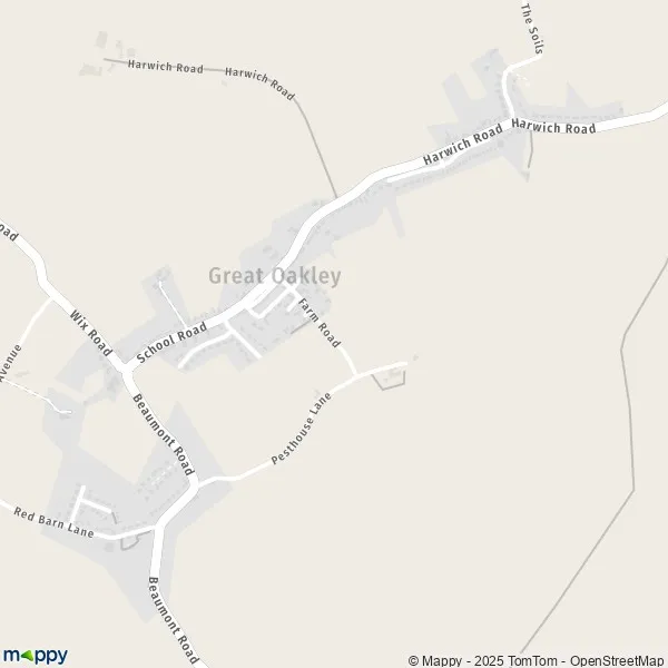 Map Great Oakley map of Great Oakley (CO12 5) and practical information