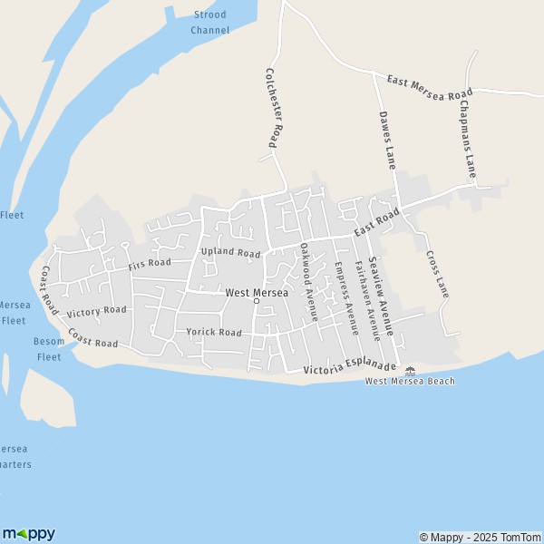 Map West Mersea: map of West Mersea (CO5 8) and practical information