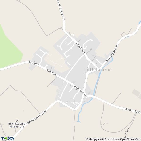 Map Littlebourne: map of Littlebourne (CT3 1) and practical information