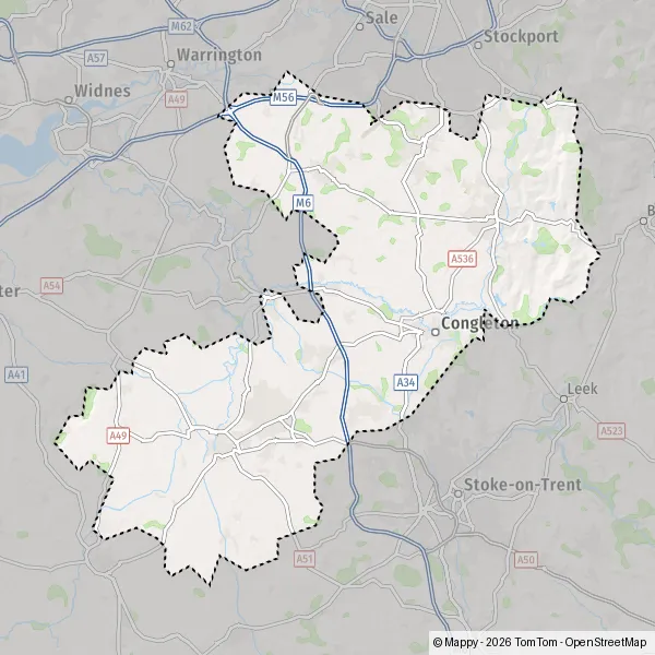 Map Cheshire East: map of Cheshire East (CW11 2) and practical information