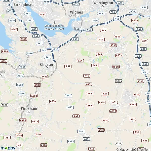 Map Cheshire West and Chester: map of Cheshire West and Chester (CW7 3 ...