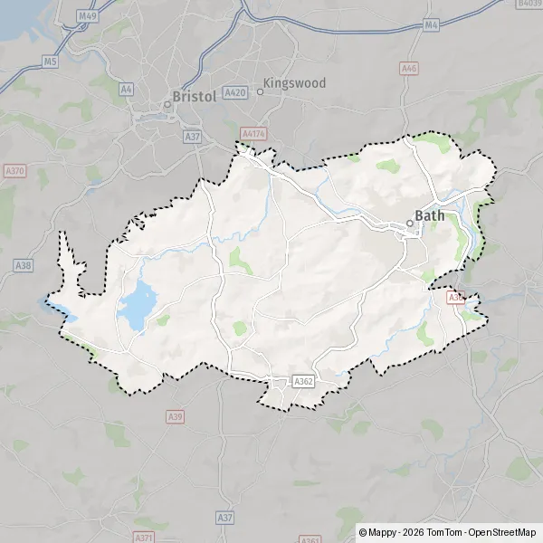 Map of Bath and North East Somerset : map of Bath and North East ...