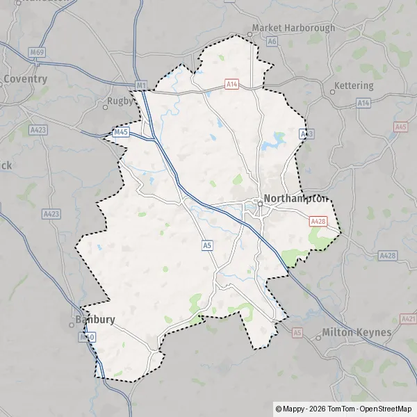 Map of West Northamptonshire : map of West Northamptonshire and ...