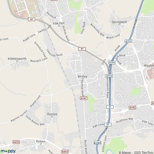 Map Birtley: map of Birtley (DH3 1) and practical information