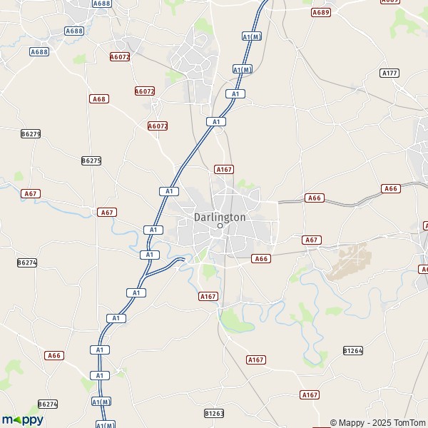 Map Darlington: map of Darlington (DL1 2) and practical information