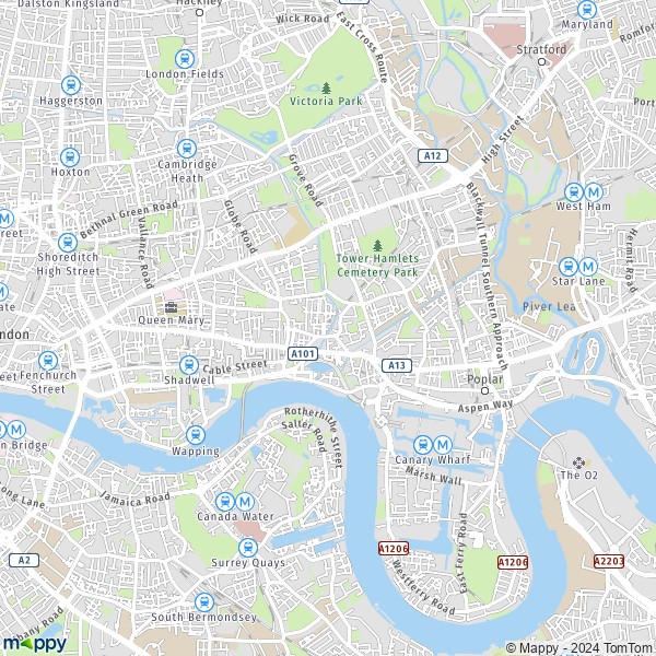 Map Tower Hamlets: Map Of Tower Hamlets (E1W 1) And Practical Information