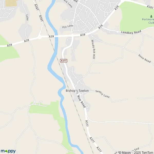 Map Tawton map of Tawton (EX32 0) and practical