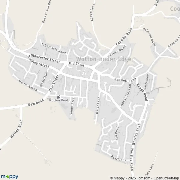Map WottonunderEdge map of WottonunderEdge (GL12 7) and practical