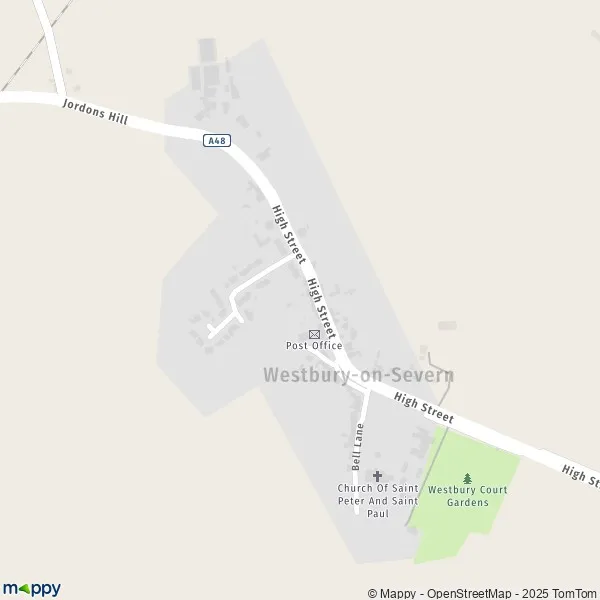 Map WestburyonSevern map of WestburyonSevern (GL14 1) and