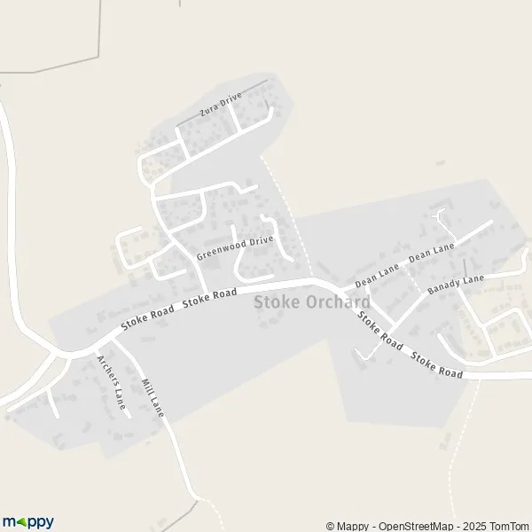 Map Stoke Orchard map of Stoke Orchard (GL52 7) and practical information