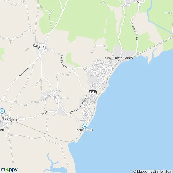 Map GrangeoverSands map of GrangeoverSands (LA11 6) and practical