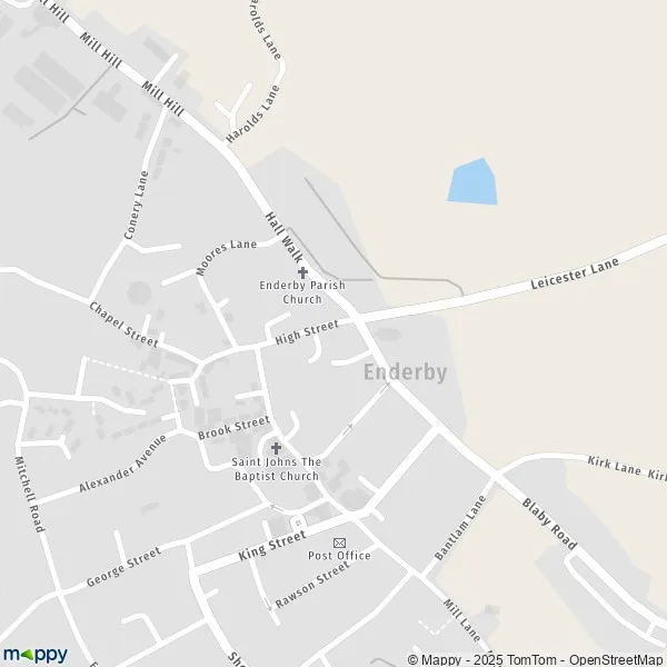 Map Enderby map of Enderby (LE19 4) and practical information