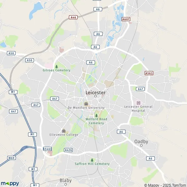 Map Leicester map of Leicester (LE5 1) and practical information