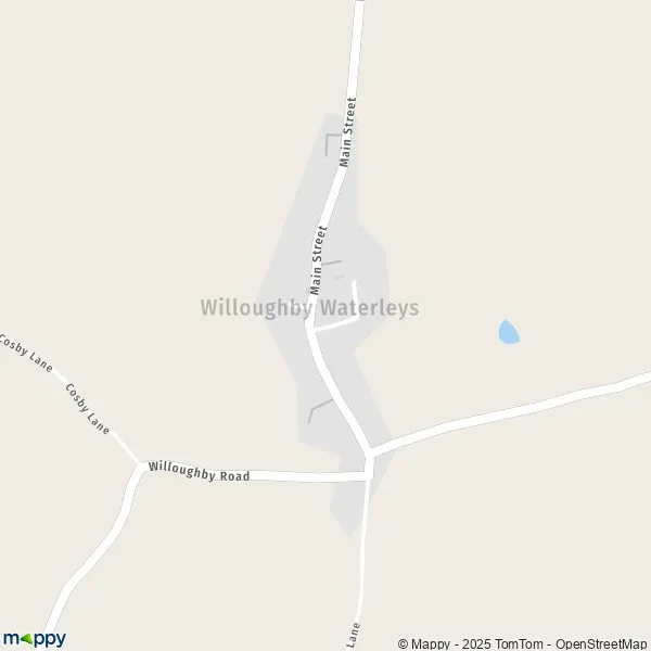 Map Willoughby Waterleys map of Willoughby Waterleys (LE8 6) and