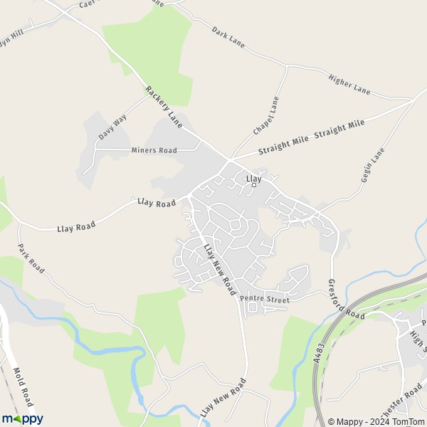Map Llay: map of Llay (LL12 0) and practical information
