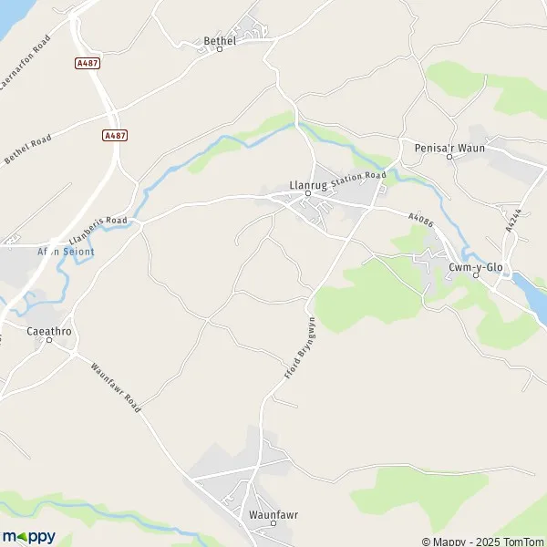 Map Llanrug map of Llanrug (LL55 4) and practical information