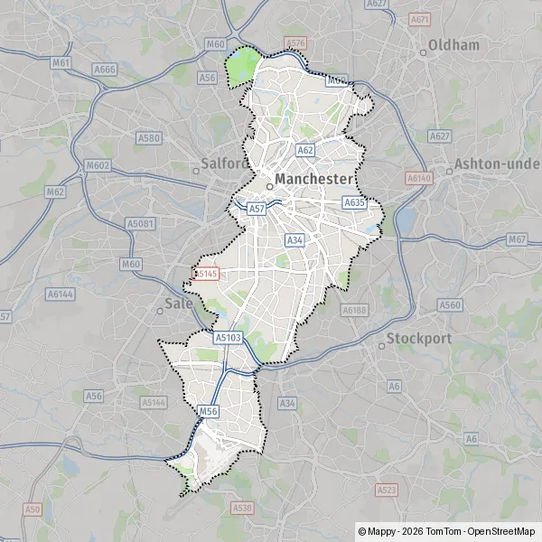 Map Manchester: map of Manchester (M11 1DA) and practical information