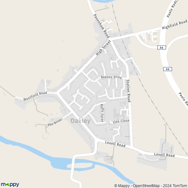 Map Oakley map of Oakley (MK43 7) and practical information