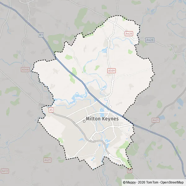 Map Milton Keynes: map of Milton Keynes (MK46 4) and practical information