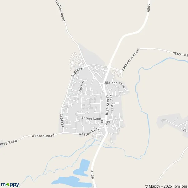 Map Olney map of Olney (MK46 4) and practical information