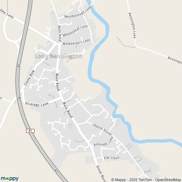 Map Long Bennington map of Long Bennington (NG23 5) and practical information